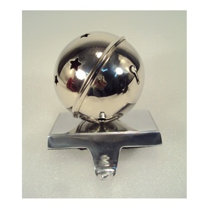 Jingle Bell Nickel Finished Metal <b>Stocking</b> <b>Holder</b> For Christmas Home Party Decorative - Product Image 1