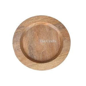 Chargeur de conception admirable sous la plaque plaque de présentation de forme ronde en bois faite à la main pour la fête de mariage et l'utilisation d'événement - Product Image 2