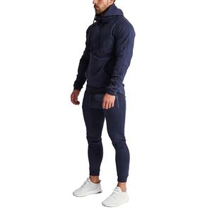 2024 moda de los hombres de peso pesado de poliéster chándal con capucha conjunto de 2 piezas de diseño liso para el invierno al por mayor - Product Image 5