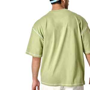 เสื้อยืดโอเวอร์ไซส์ผ้าเทอร์รี่หนานุ่มแบบคลาสสิคใหม่  ไม่มีลาย  รับสกรีนโลโก้  ทรงหลวมไหล่ตก  ไซส์พลัสสำหรับผู้ชาย - Product Image 5