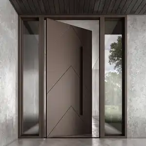 현대 디자인 럭셔리 하이 퀄리티 알루미늄 홈 힌지 도어 방풍 프랑스 문 피벗 전면 입구 문