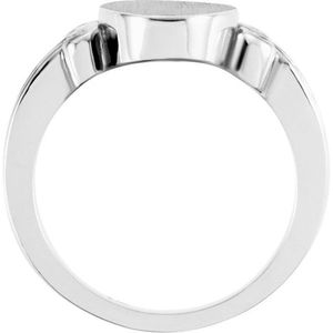 Oval Signet <b>Ring</b> Trendy 18K Gold Plated Princess Cut Diamond Inlay Geometric Number Shape Perfect Gift for Children - Product Image 2
