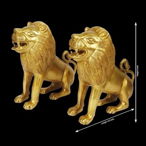 2ชิ้นสีทอง8นิ้วทองเหลืองรูปสิงโตสำหรับตกแต่งบ้านสำหรับวันเกิดอีสเตอร์งานเฉลิมฉลองครบรอบวันแต่งงาน - Product Image 4