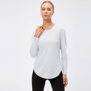 Sudadera con capucha atlética de manga larga con hombros caídos tejida de secado rápido para mujer, sudadera con logotipo frontal, gimnasio, correr, poliéster - Product Image 4