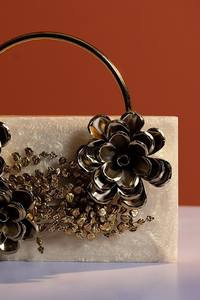 Bolso de Mano de Resina con Diseño de Mármol Rosa, Elegante y de Lujo, Hecho en India - Product Image 3