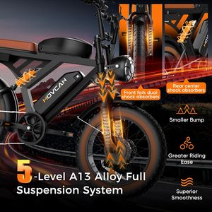 V30/V30Max/V30ProMax bici elettrica per adulti, 1000W/1500W/3000W, 28/32/37.5mph, batteria 48V 15.6/31.2/40AH, bici da cross Max Range - Product Image 5