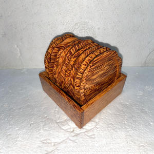 Ensemble soucoupe et support en bois de noix de coco soucoupes en bois de coco les moins chères de la meilleure qualité d'usine du Vietnam - Product Image 4