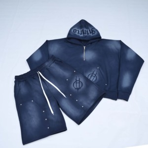 Fabricación de Sudaderas con Capucha de Algodón de Alta Calidad Personalizadas, Estilo Vintage Francés, Transpirables, Casuales, con Cremallera, Ropa Deportiva - Product Image 1