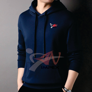 เสื้อฮู้ดผู้ชายผ้าฝ้ายฟลีซ 100% สีพื้น ดีไซน์พิมพ์ลายนูนปรับแต่งได้เต็มที่ ขายดีในฤดูหนาว ระบายอากาศได้ดี เป็นมิตรกับสิ่งแวดล้อม แห้งเร็ว - Product Image 2