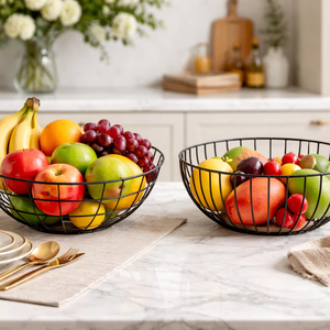 Decorative Fruit Bowl Modern Fruit Counter Fruit Bowl Tabletop Fruit <b>Basket</b> Round <b>Wire</b> Fruit Bowl Open <b>Wire</b> Fruit <b>Basket</b> - Product Image 1