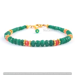 Bracelet de pierre de naissance à facettes émeraude verte de 4mm pour femme collier de perles de rondelle perles de pierre en vrac pour la fabrication de bijoux - Product Image 4