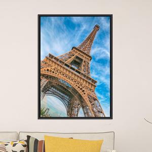 Impression sur toile de la Tour Eiffel : photographie de Paris, art mural d'architecture française, toile encadrée noire - Product Image 1