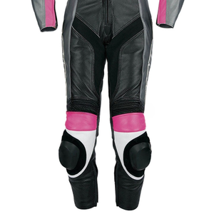 Combinaison de moto en cuir pour hommes sur mesure équipement de moto de course noir gris rose protection motard une pièce costumes - Product Image 3