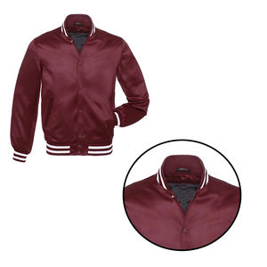 Streetwear veste universitaire en satin veste unisexe de style bombardier de baseball personnalisée OEM vêtements d'extérieur de haute qualité à la mode pour les collèges - Product Image 5