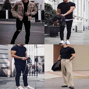 Custom Logo Fitness Oversized T-<b>shirt</b> Solid Pattern <b>Short</b> <b>Sleeve</b> New Stylish 100% Cotton 280 Grams uploaded by <b>Dress</b> Sports - Product Image 4