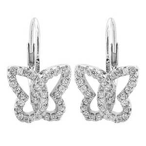 ต่างหูผีเสื้อเงินประดับเพชรสำหรับผู้หญิง ของขวัญเครื่องประดับสุดหรู - Product Image 3