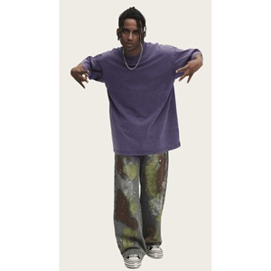 Camisetas de gran tamaño para hombre, Camisetas básicas holgadas informales de algodón de media manga Vintage, camisetas holgadas sólidas de verano para hombre - Product Image 1