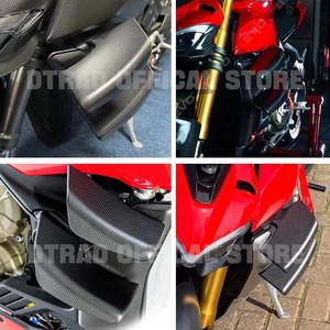 DTRAD <span class=keywords><strong>DUCATI</strong></span> Streetfighter V4/<span class=keywords><strong>V4S</strong></span>/V2 <span class=keywords><strong>2020</strong></span>-2024 Ailerons supérieurs/inférieurs 100% fibre de carbone, ailerons latéraux fixes, carénages noirs brillants - Product Image 2