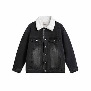 Top Produit Hiver Bomber Fourrure Veste Puffer Nouveau Design Boutonné Blanc Travail Chaud Jean Tissé Méthode De Tissage - Product Image 2