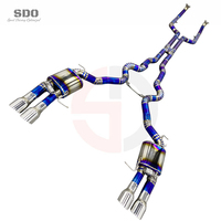 Système d'échappement Catback SDO en titane bleu brûlé pour BMW M5 M6 F06 F10 F12 F13 4.4TT V8 2011-2016, silencieux à valve à vide, embouts argentés