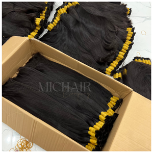 Extension de cheveux en vrac Extensiones De Cabelo Humano non traités lisse Megahair vente en gros 100% cheveux humains - Product Image 2