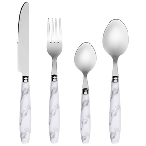 Juego de cubiertos de Metal brillante para Hotel, personalizado, acero inoxidable, con funda, pulido de espejo, promoción de embalaje, 24 Uds. - Product Image 4