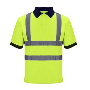เสื้อโปโลแขนสั้นแห้งเร็วสำหรับผู้ชายใหม่เสื้อใส่ทำงานก่อสร้างสะท้อนแสงโลโก้ออกแบบได้ตามที่ต้องการชัดเจน