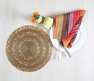 Three Sequence Circle <b>Beaded</b> <b>Placemat</b> for Dining Table Wedding Reception New Year Parties-Elegant Design for Mats & Pads - Product Image 3