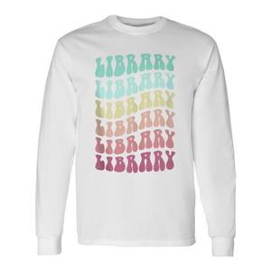 T-shirt a maniche lunghe con design tipografico colorato, regalo per insegnanti di lettura - Product Image 1