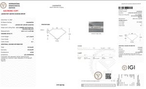 2.07 ct Radiant Cut Lab-Grown Diamond IGI Certified F Color VS1 Clarity Lab-Stone - Product Image 5