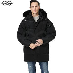 Abrigo de invierno para hombre con capucha desmontable Chaqueta de plumón larga de peso pesado para Parka acolchada con estilo de calidez extrema - Product Image 3