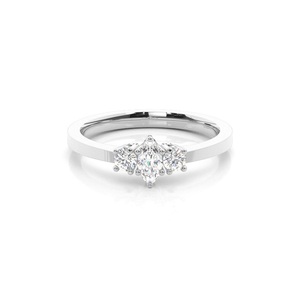 0.30 carats diamant de laboratoire serti à 4 broches avec coupe marquise et ronde pour les fonctions familiales des femmes bagues en diamant - Product Image 4