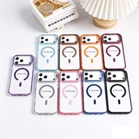 Étui de téléphone magnétique avec béquille transparente pour iPhone 18promax