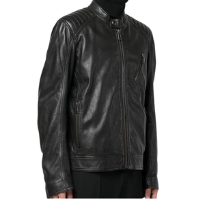 Veste d'hiver en peau de mouton véritable originale pour homme, col montant, logo frontal, dernier design, OEM, haute qualité, coupe-vent élégant personnalisé - Product Image 3
