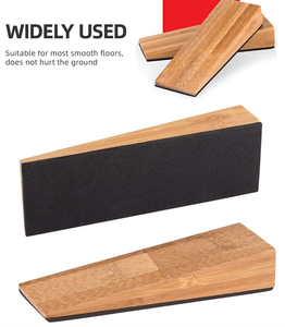 Cale de porte en bois 120x40x20 mm autocollante, design moderne antidérapant pour loquets de porte d'entrée et ferme-portes MiWood - Product Image 5