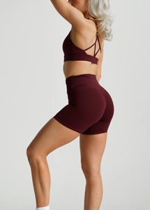 Pantalones cortos de cintura en V sin costuras altamente duraderos para mujer Pantalones cortos de Yoga de compresión a prueba de sentadillas Marca personalizada disponible - Product Image 5