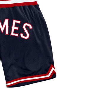 Custom Logo Men's High Quality Athletic Shorts Vintage Retro Style Basketball Sports Shorts <b>Elastic</b> Waist Solid Knitted Weaving - Product Image 2