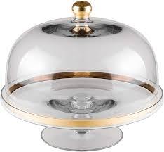 Présentoir à gâteaux décoratif de table au design antique, présentoir à desserts en métal avec verre transparent recouvert à vendre - Product Image 3