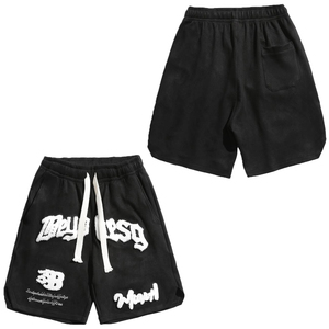 New Arrivals Custom Summer Sweat <b>Shorts</b> 100% Cotton Soft Breathable Fabric Chenille Embroidery <b>Patches</b> Streetwear Casual Style - Product Image 5