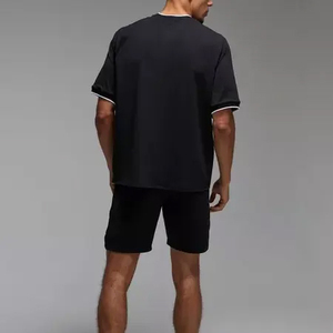 Camiseta de Hip Hop de peso pesado de algodón 100% de alta calidad, Camiseta holgada negra lisa con logotipo estampado personalizado Unisex de gran tamaño para ropa de verano - Product Image 3