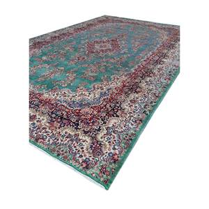 Aalam Hand Knotted <b>Wool</b> Rugs <b>Red</b> Orange Medallion Abstract Rectangle Hallway Patterns 3D Viscose Room Rug-Pae-5850 for Home Use - Product Image 2