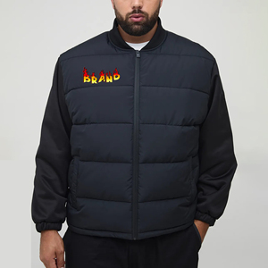 Offre spéciale Veste à bulles chaude d'hiver légère de qualité supérieure pour hommes Veste bouffante à col en V rembourrée en coton sur mesure - Product Image 4