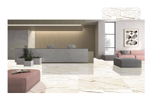Azulejo de suelo de porcelana de 600x1200mm sinterizado brillante villa de lujo sala de estar baldosas de mármol de cerámica para suelo - Product Image 3