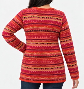 PULL EN LÂGE DE LAMBSWOLLE À MOTIF À RAYURES ET COL ROND - Product Image 2
