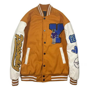 Personalizado Baloncesto Varsity Letterman Chaqueta Tallas grandes Jersey Chaqueta Botón Invierno Venta al por mayor Custom Stand Hombres Casual Revestimiento - Product Image 1