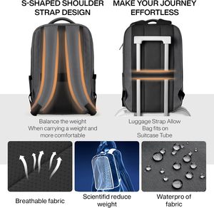 OEM Expandable Travel Backpack for Women & Men 15.6'' Laptop Carry On Weekender <b>Bag</b> Outdoor Hiking with Multifunction Pockets - Product Image 5