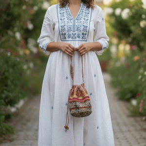 Rangriti Floral Embroidered Potli <b>Bag</b> <b>Charm</b> - Product Image 4