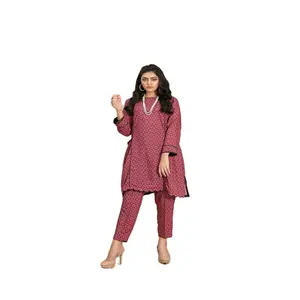 AF Fashion Vêtements décontractés pour femmes Costumes 2 pièces en lin avec coutures personnalisées Décorations de boutons en dentelle disponibles dans toutes les tailles tissées - Product Image 1