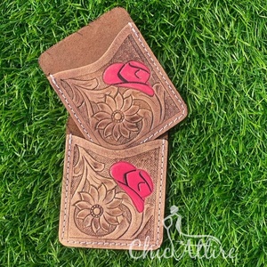 ที่ใส่บัตรเอทีเอ็มสำหรับทุกเพศ, ที่ใส่บัตรหนังแท้สไตล์ตะวันตกดีไซน์เนอร์แกะสลักด้วยมือขายดีใหม่ - Product Image 1