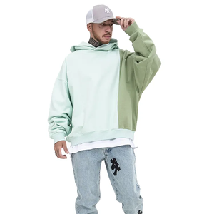 Nuevo diseño No String French Terry Heavyweight Two Color Block Hoodies 1800 Gsm Chenille Patch Hoodies - Product Image 3